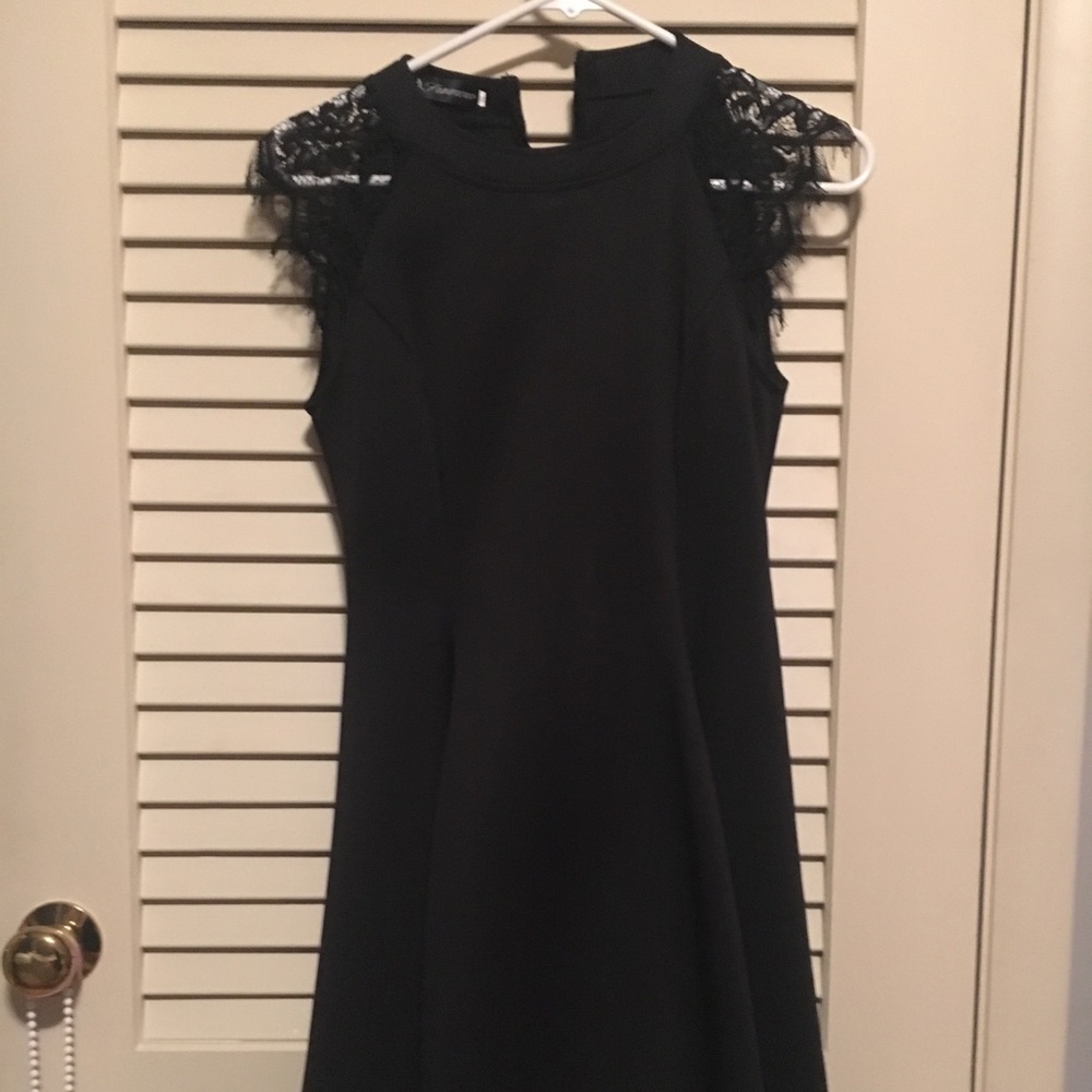 Black lace mini dress homecoming cocktail